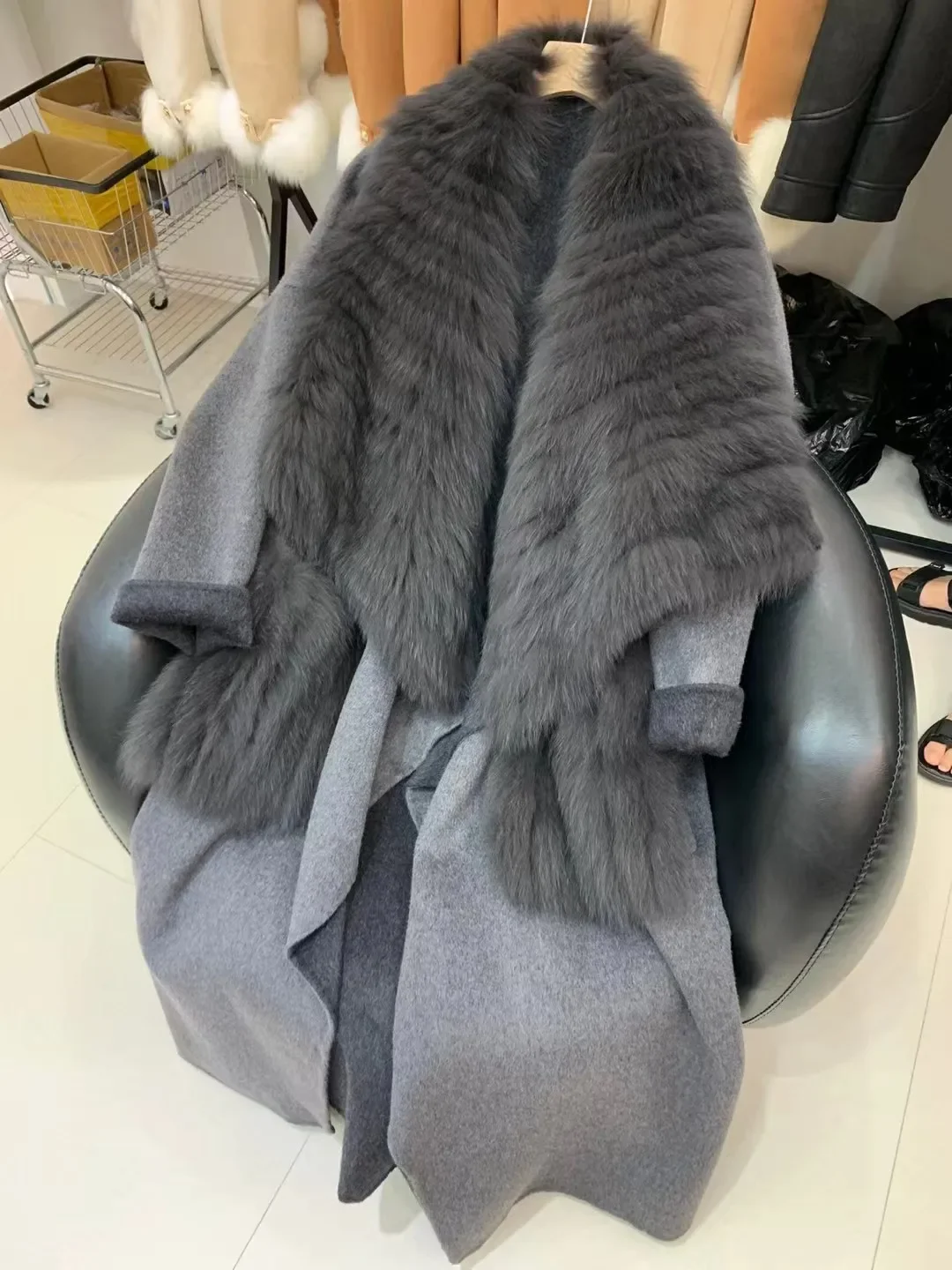 New Fox Fur Coat Women's Double-sided Woolen Wool Young Girl Fur Integrated Coats Real Fur Coat Winter Coat Women