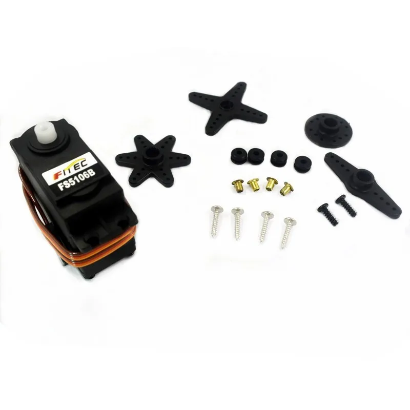 5 STKS FS5106R Standaard Analoge 6 kg Servomotor 360 Graden Rotatie Plastic Gear Voor RC Robot & Auto Speelgoed Afstandsbediening Speelgoed