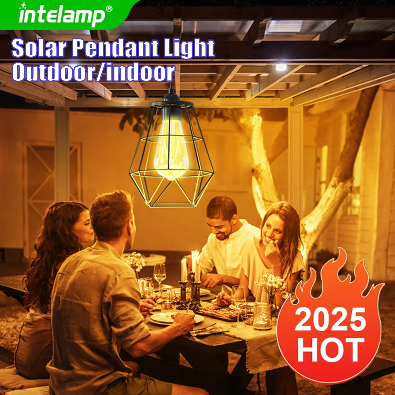 

Solar Shed Lights Outdoor Indoor, Led Dusk to Dawn Battery Powered Pendant Lights, Waterproof Solar Hanging lamp for Garden Yard