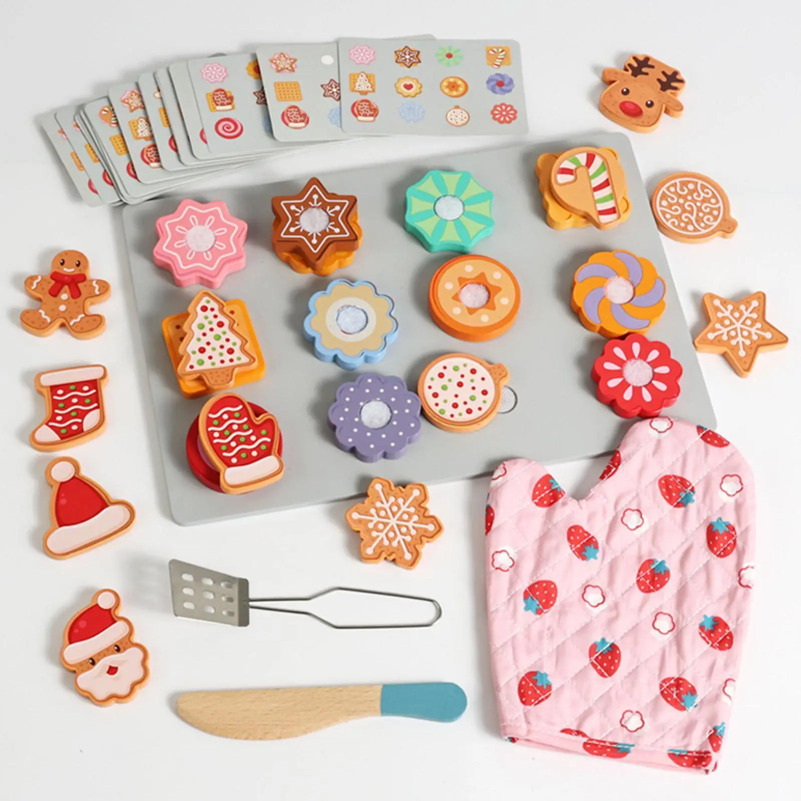 Fatia e assar biscoitos aprendizagem brinquedo brinquedo cozimento role play cozinhar ferramentas de madeira cozinha playset para meninos meninas crianças idades 3 +