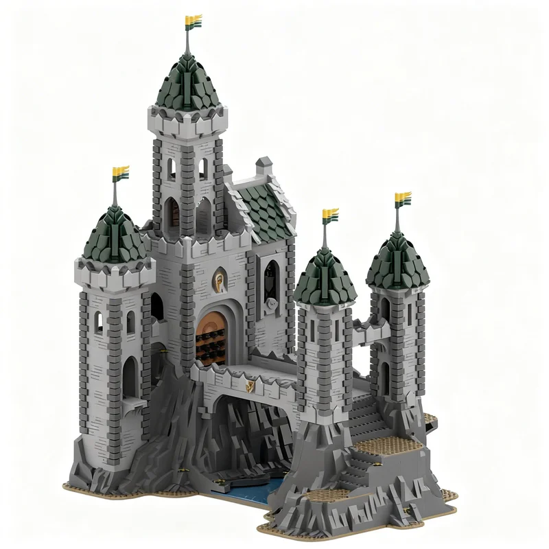 6721pcs MOC Green Dragon Stronghold Castle Model Building Blocks Christmas Gift Architecture Collection Education DIY Brick