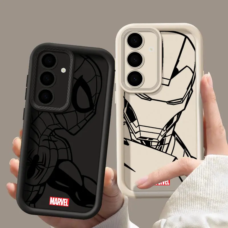 Marvel Heroes Ironman Spiderman Phone Case For Samsung S25 S24 S23 Ultra 5G S22 S20 Plus S21 FE Case Galaxy S25Ultra S24FE Funda