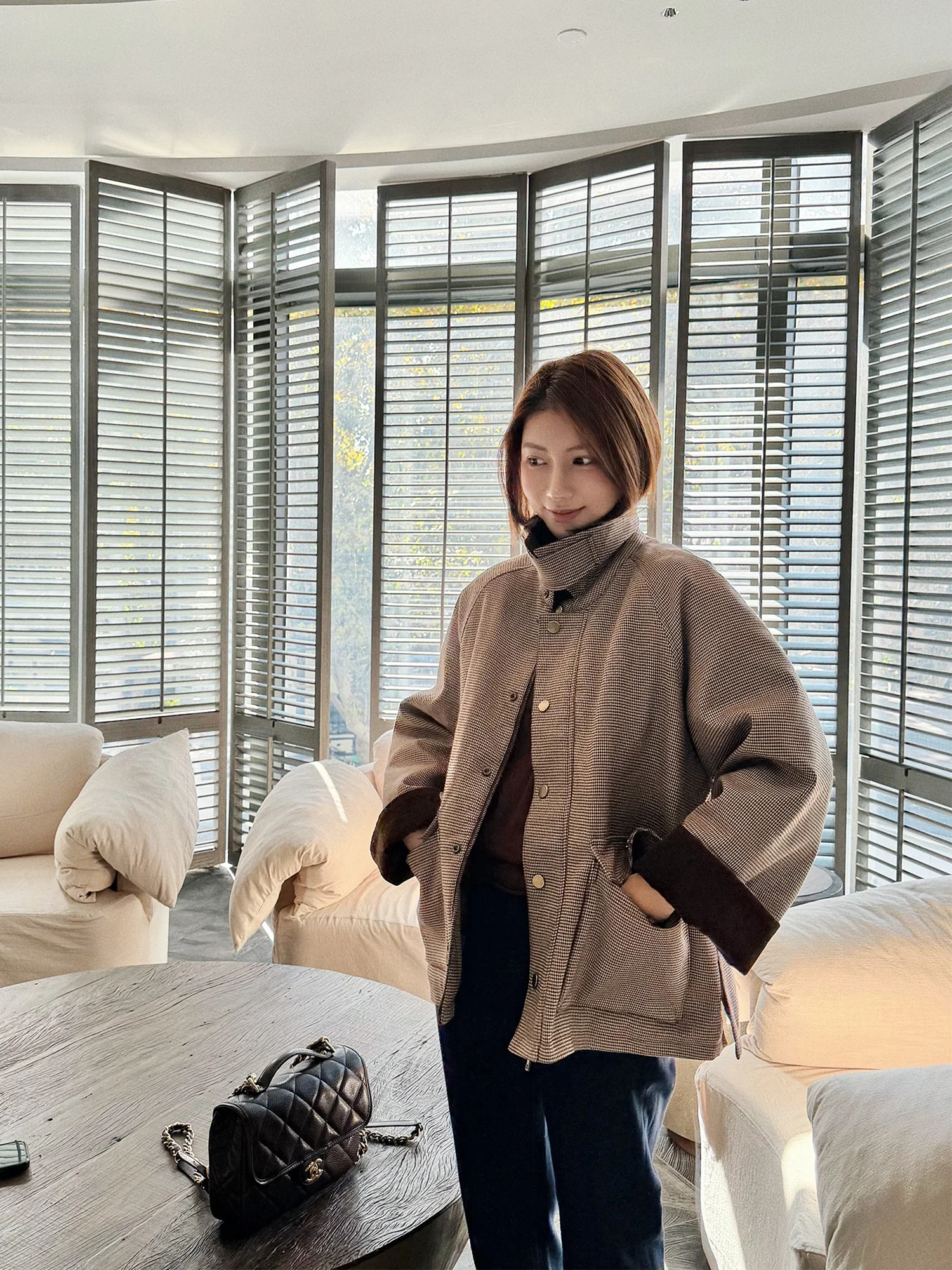 

Thiened Cotton Jaet Women's Autumn Winter Coat Cheered Pattern Color Blo Design Warm Barn Sle Outerwear Coat