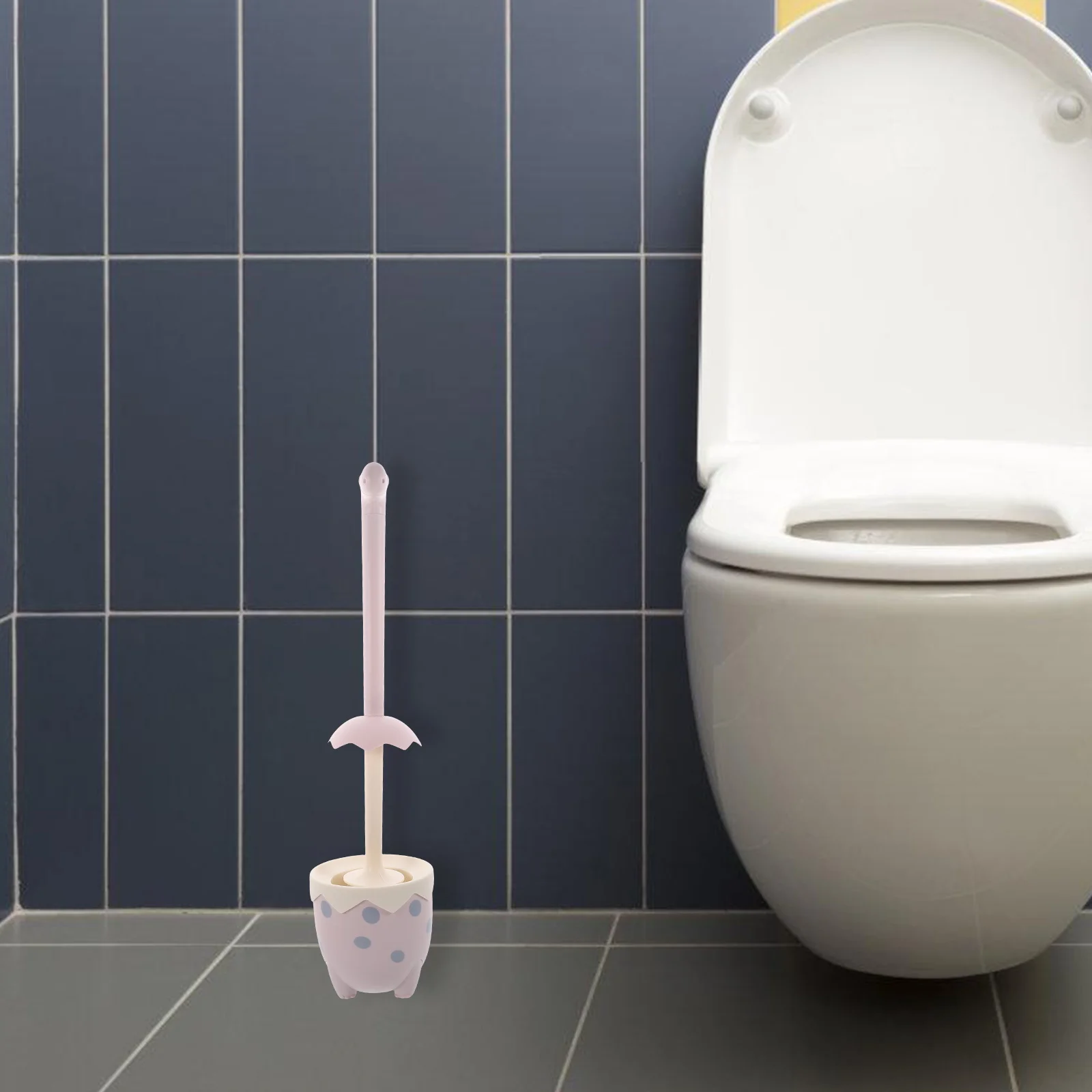 

Cartoon Dinosaur Toilet With Stand Ergonomic Handle Space Saving Bathroom Cleaning Brush Home Cleaning Supply Scrub Brush