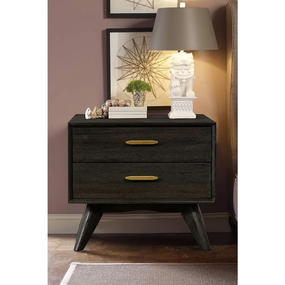 Loft Mid-Century Acacia Bedside Table Nightstand, 24