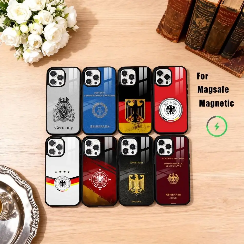

G-German Passport Phone Case For iPhone17,16,15,14,13,12,11 Plus,Pro Max Magnetic For Magsafe Wireless Charging