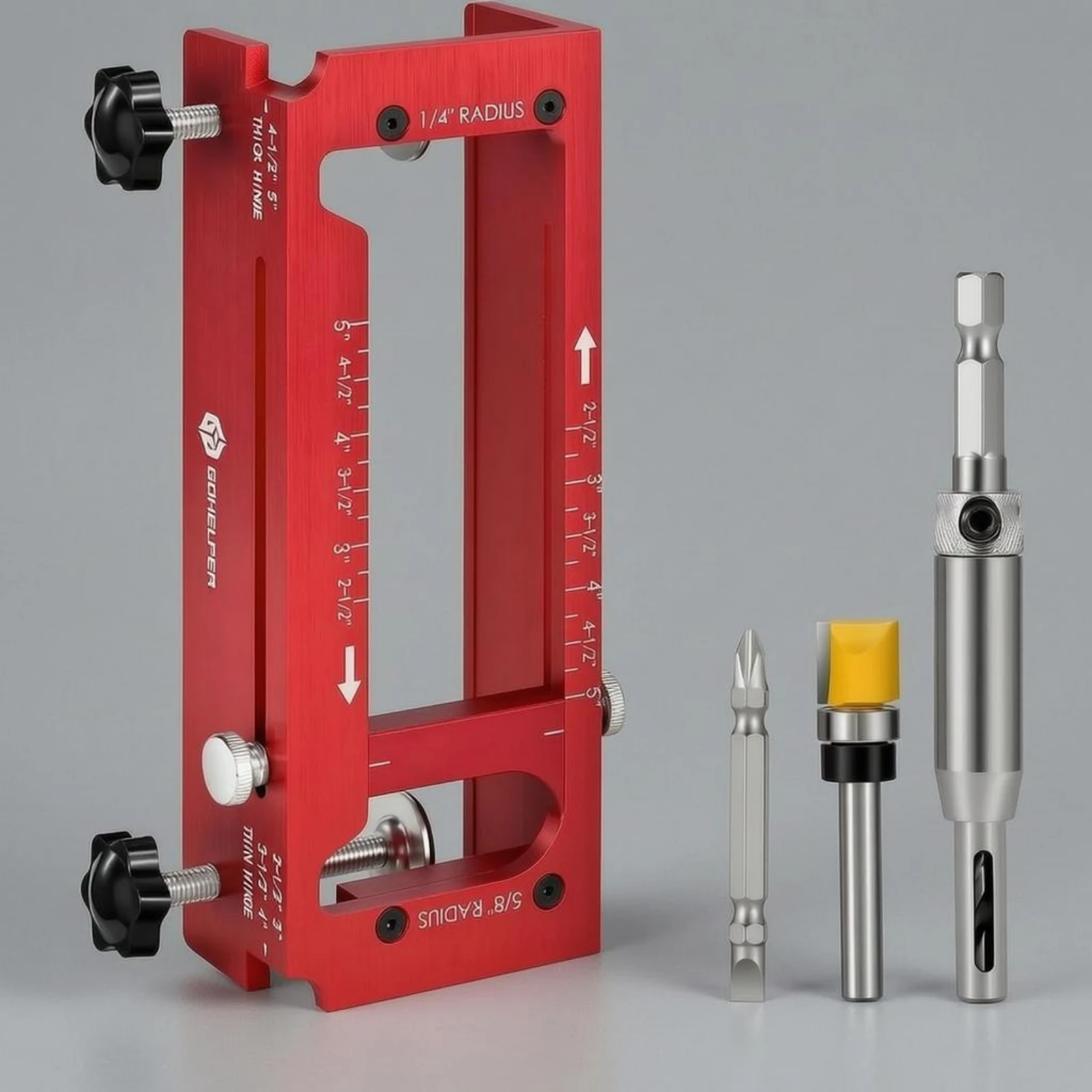 

Door Hinge Router Jig Clamp Knobs Hinge Mortising Template Mortising Jig Guide Markings Hardware Tool Rectangular Frame