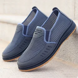 Summer Men Casual Shoes Mesh Breathable Men Flats Loafers Slip On Men Shoes Business Shoes Comfortable Work Shoes 2023