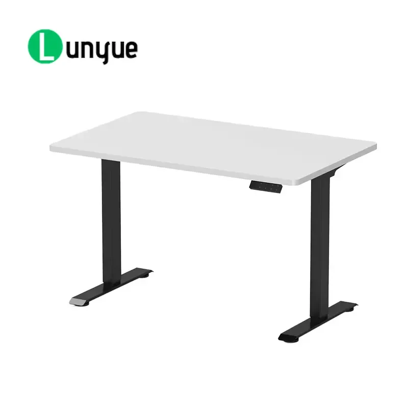 Electric Height Adjustable Desk Frame Wood and Metal Motor Lift Standing Desk for Home Office Work Ergonomic Sit Stand