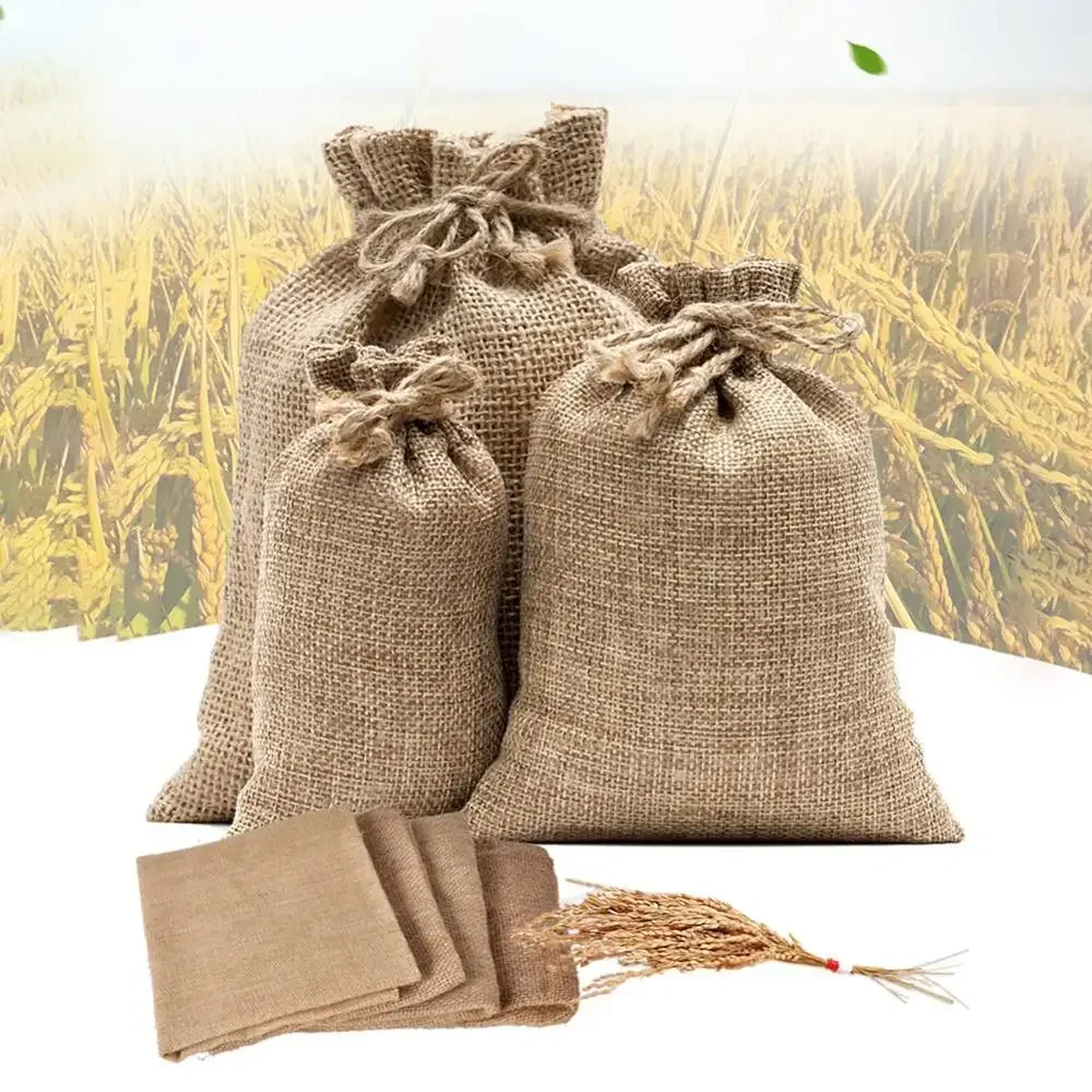 Large Burlap Sack Reusable Woven Jute Bag for Backyard Gardening Food Storage Gunny Sack for Outdoor Games and Storing Vegetable