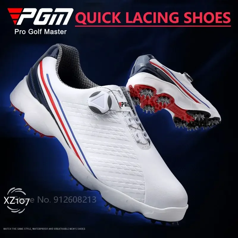 Pgm Men Professional Golf Sneakers Waterproof Golf Shoes Male Anti-slip Nail Sports Footwear Man Rotating Buckle Trainer