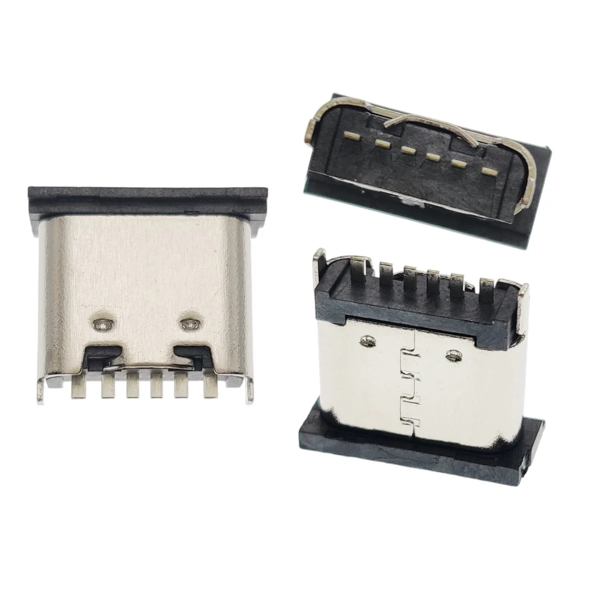 6Pin USB 3.1 Type C Female Socket Vertical 180 Degree 6PIN Connector For Mobile Phone Smartwatch Tail Type-C USB Charging Dock