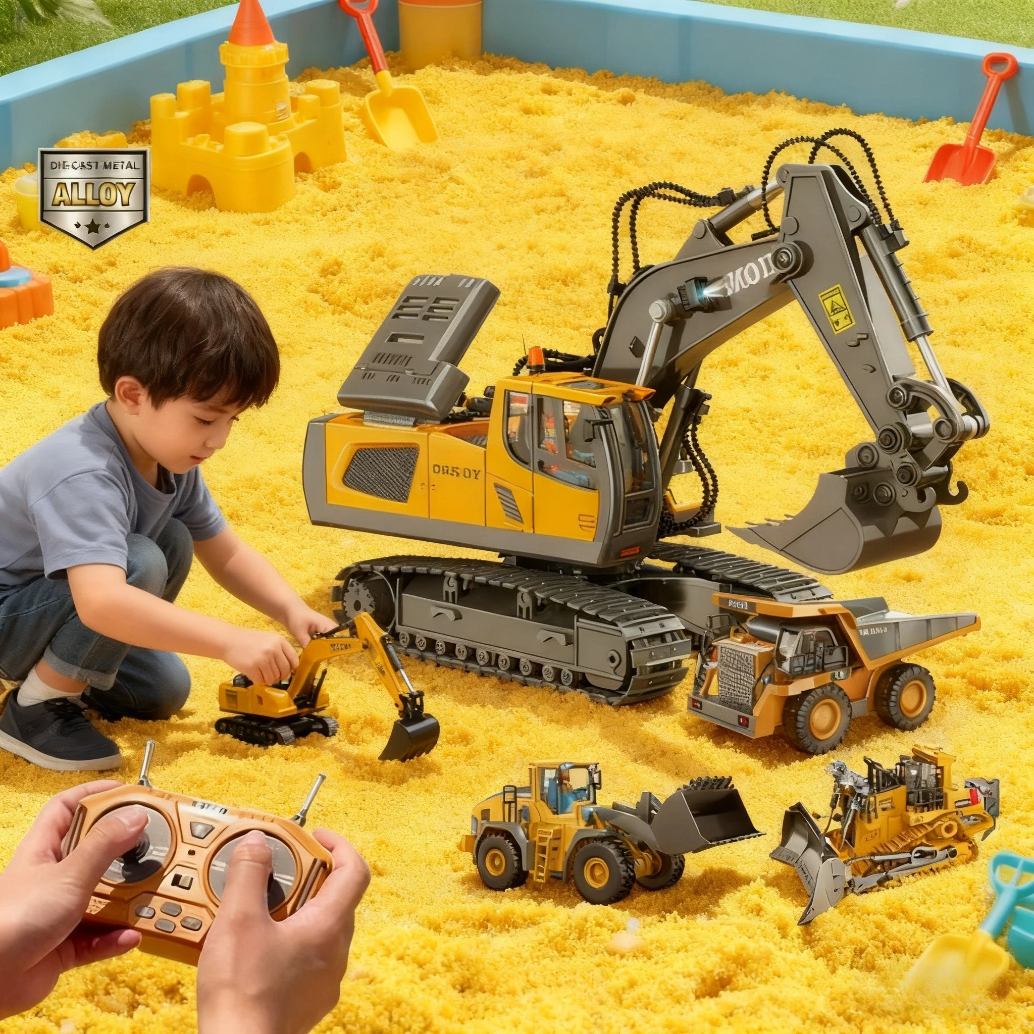 2.4g escavadeira de controle remoto caminhão basculante rc modelo carro brinquedo profissional liga plástico simulação veículo construção para criança