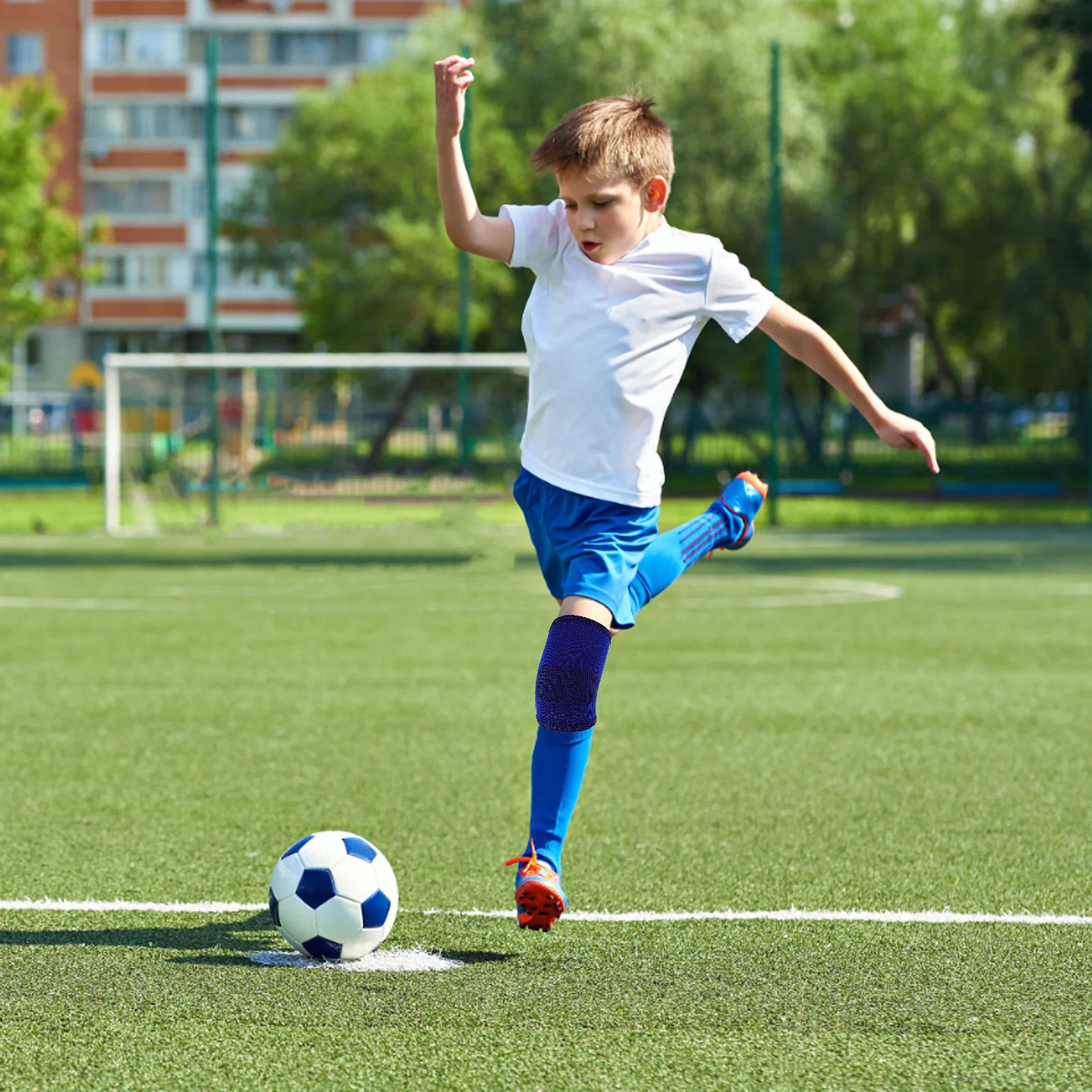 

3Pairs Kids Protective Gear Set Breathable Nylon Ankle Sleeves Sweat-Absorbing Lightweight Sports Ankle Pads for Football