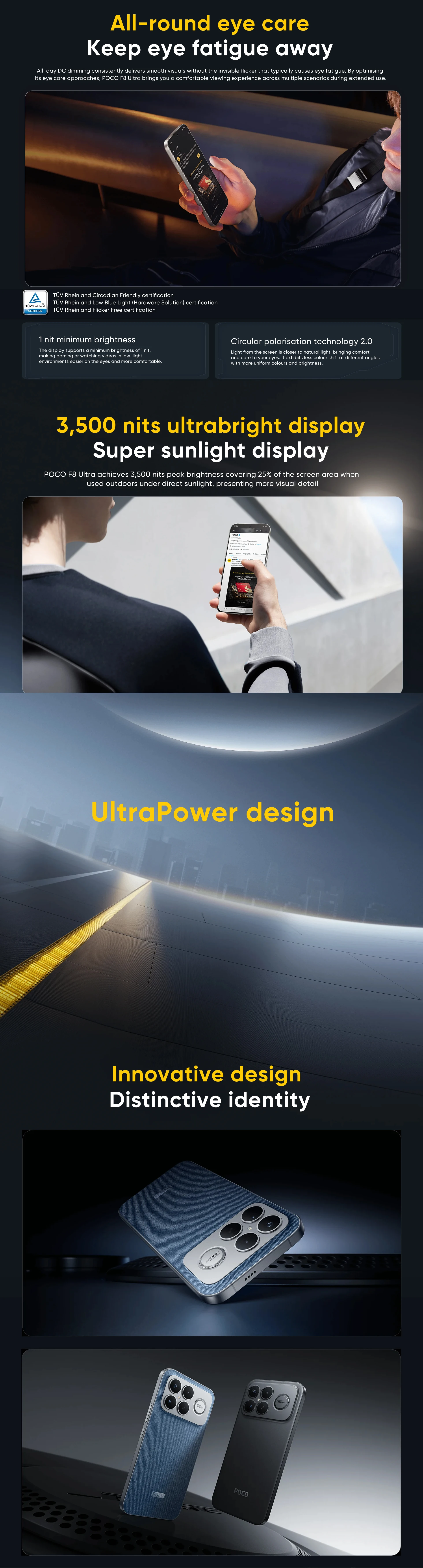 Smartphone POCO F8 Ultra 5G Global Version Snapdragon® 8 Elite Gen 5 6.9' Eye-care AMOLED Display 6500mAh 100W HyperCharge NFC