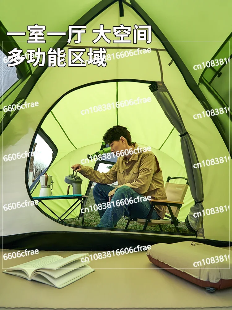 One Room, One Hall, Tunnel Tent, Double-layer Rainproof, Sunshade, Sunscreen, Field Camping Tent Portable