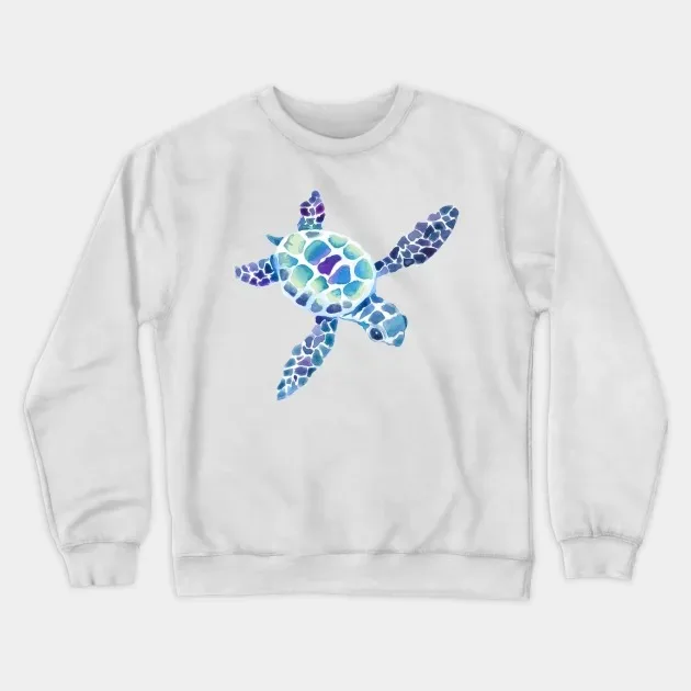 

Autumn and Winter Watercolor Turtle Sweatshirt, "Watercolor Sea Turtle Graphic" for A Trendy Look