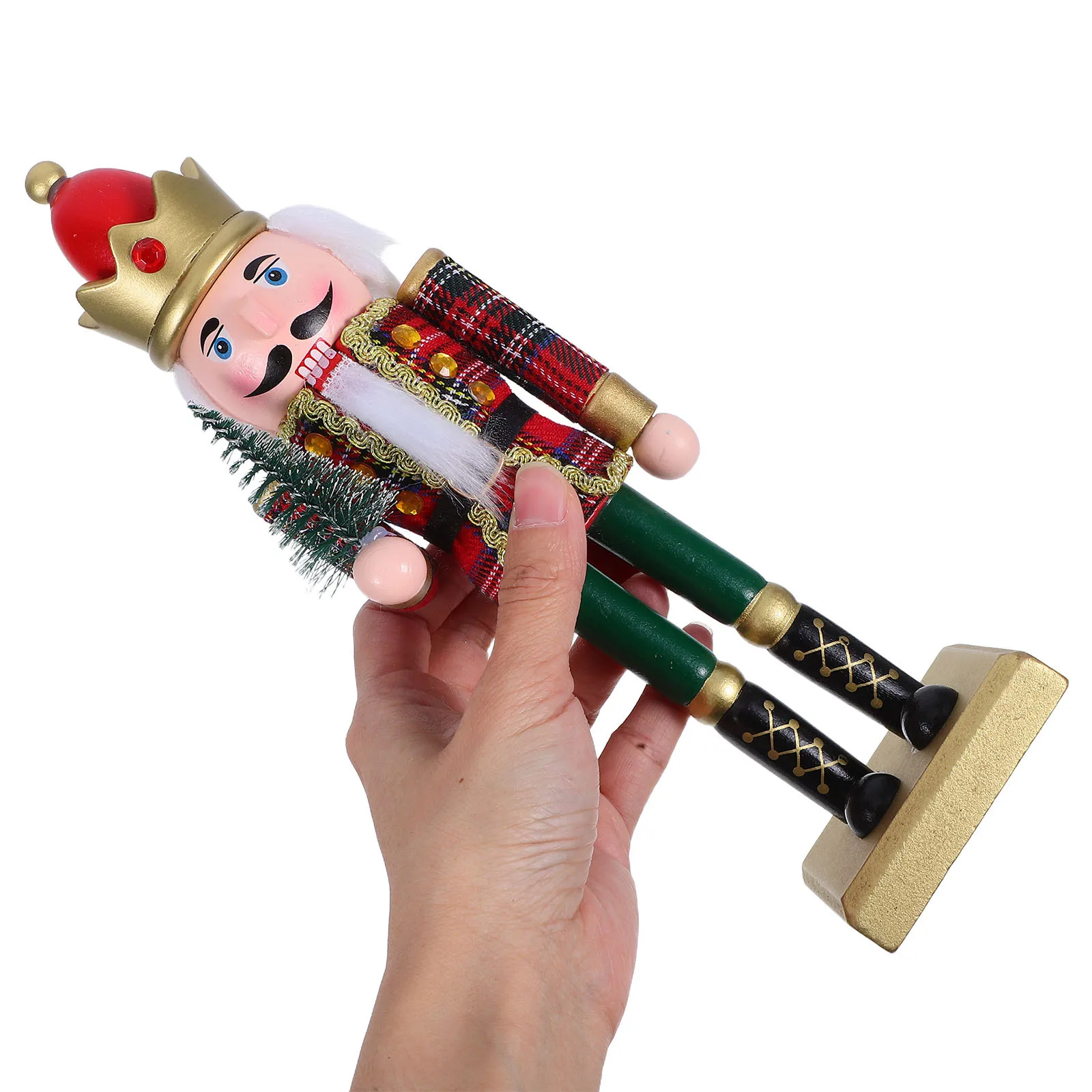 

Traditional Wooden Nutcracker Soldier Decoration Festive Home Holiday Ornament for Shelf Tabletop Mantel Xmas Decor