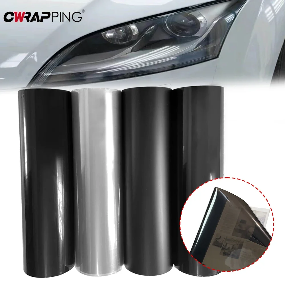 30*200cm Car Headlight Tint Fog Light Taillight Smoke Black Tint Vinyl Stickers Waterproof Film for Car Headlights Accessories