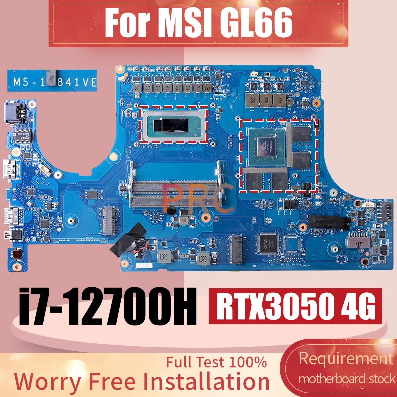 MS-15841 For MSI GL66 Laptop Motherboard SRLD1 i7-12700H GN20-P1-A1 RTX3050 4G Notebook Mainboard