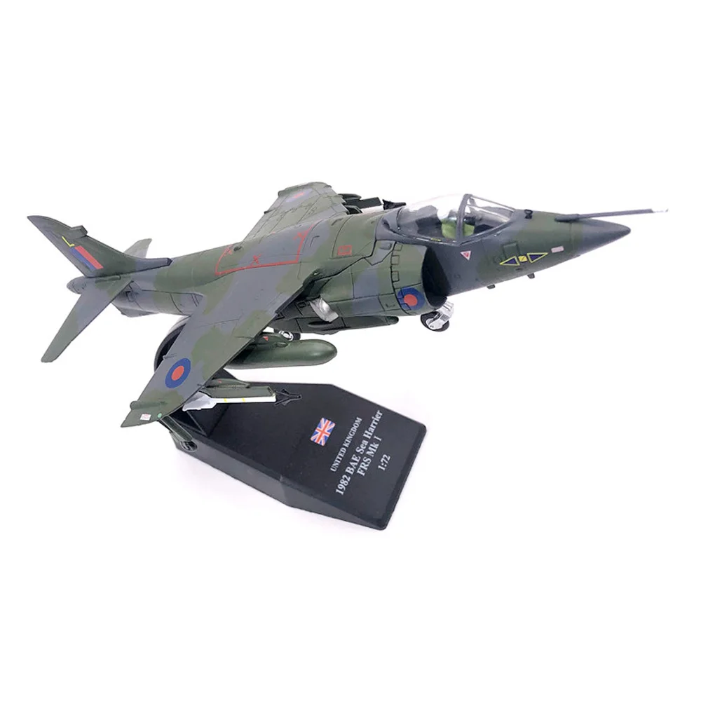 Avión de Metal fundido a presión Harrier Jump Fighter Jet, modelo de adorno de avión de Marines británicas, regalo de juguete de cumpleaños para