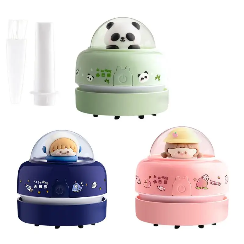 Cute Vacuum For Desks Cartoon Dust Catcher Assistance Energy Saving Adorable Battery Operated Portable Cordless Desk Duster For