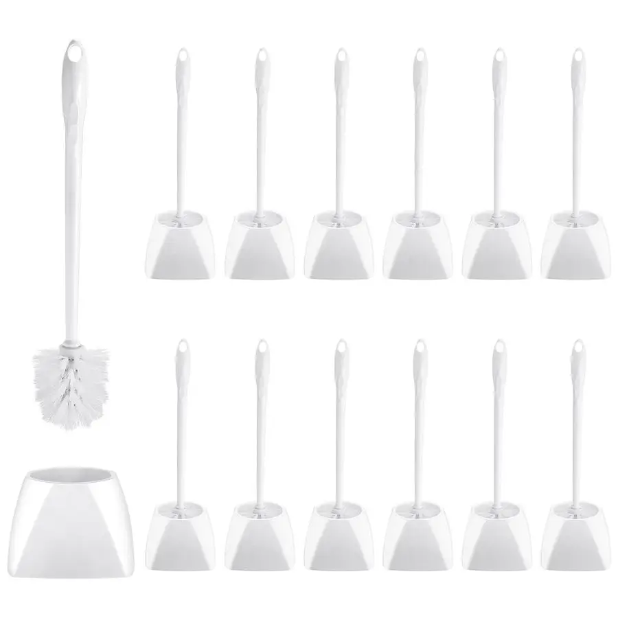 

Набор: держатель для туалетной щетки и щетка для чистки унитаза 16,14 дюйма с подставкой, пластиковая щетка-скрабер для ванной комнаты с длинной ручкой