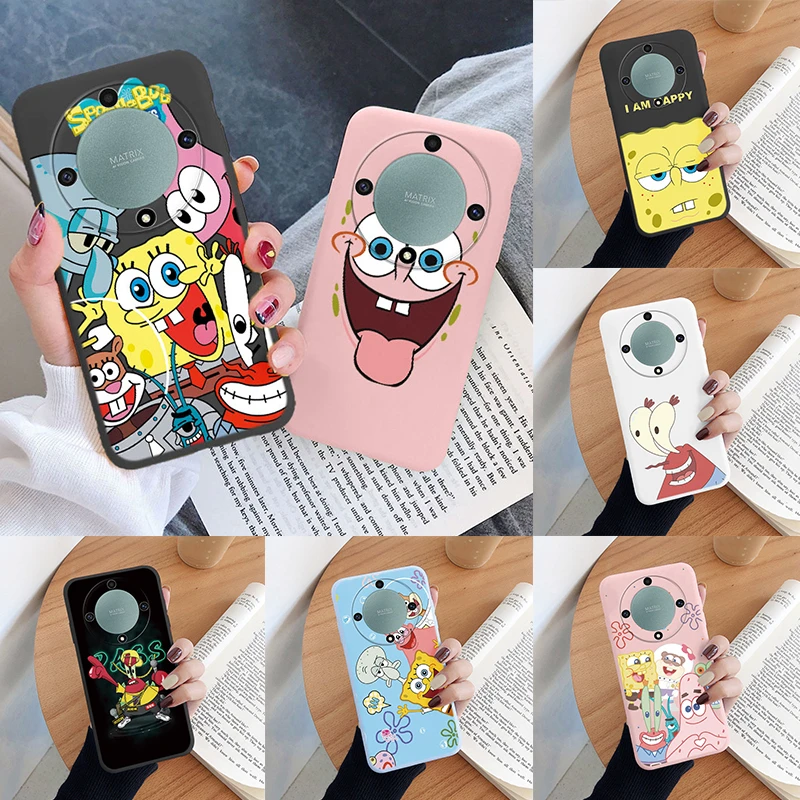 Cartoon S-SpongeBob For Honor X9a Magic5 Lite 5G Cover SquarePants Patrick Stars Funny TPU Soft Cover For Honor Magic 5 Lite