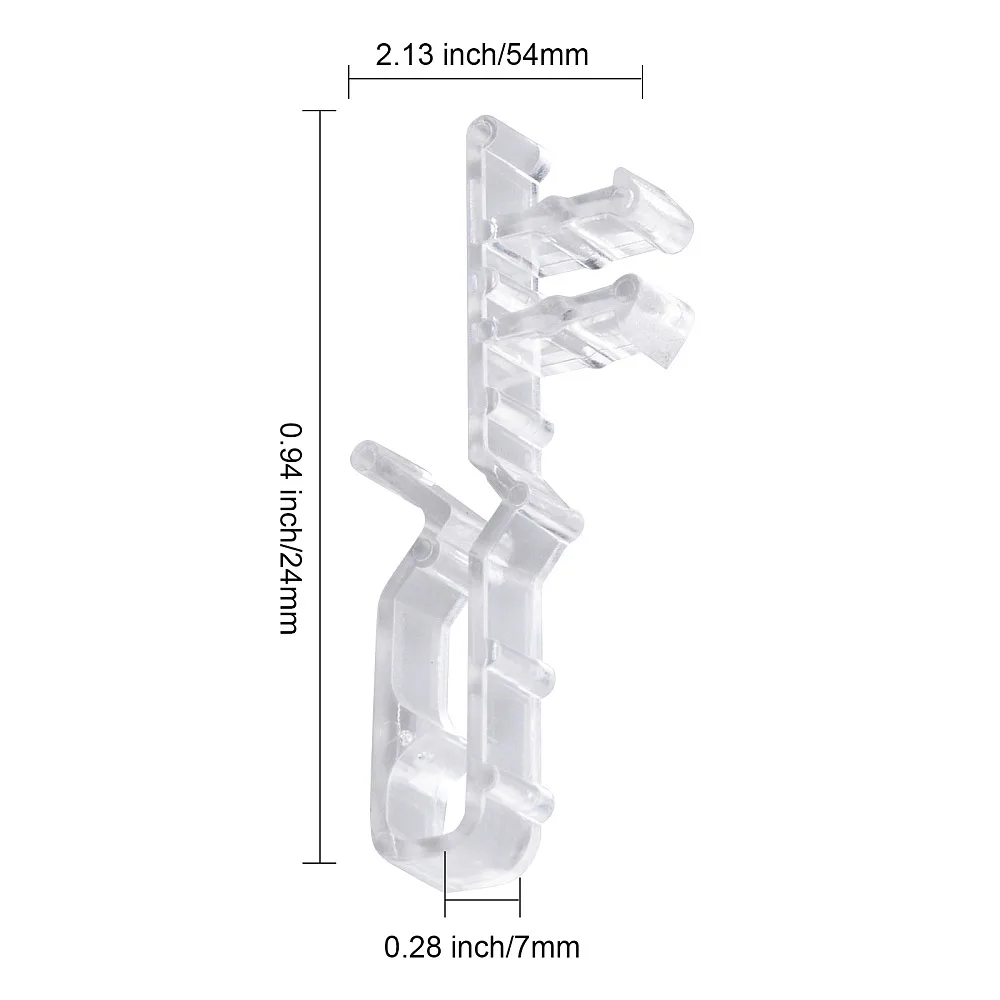 20 PCS Valance Clips Clear Plastic Hidden Valance Clips Window Blind Clips with a 54mm Arc-Shaped Slat for Blind Valance