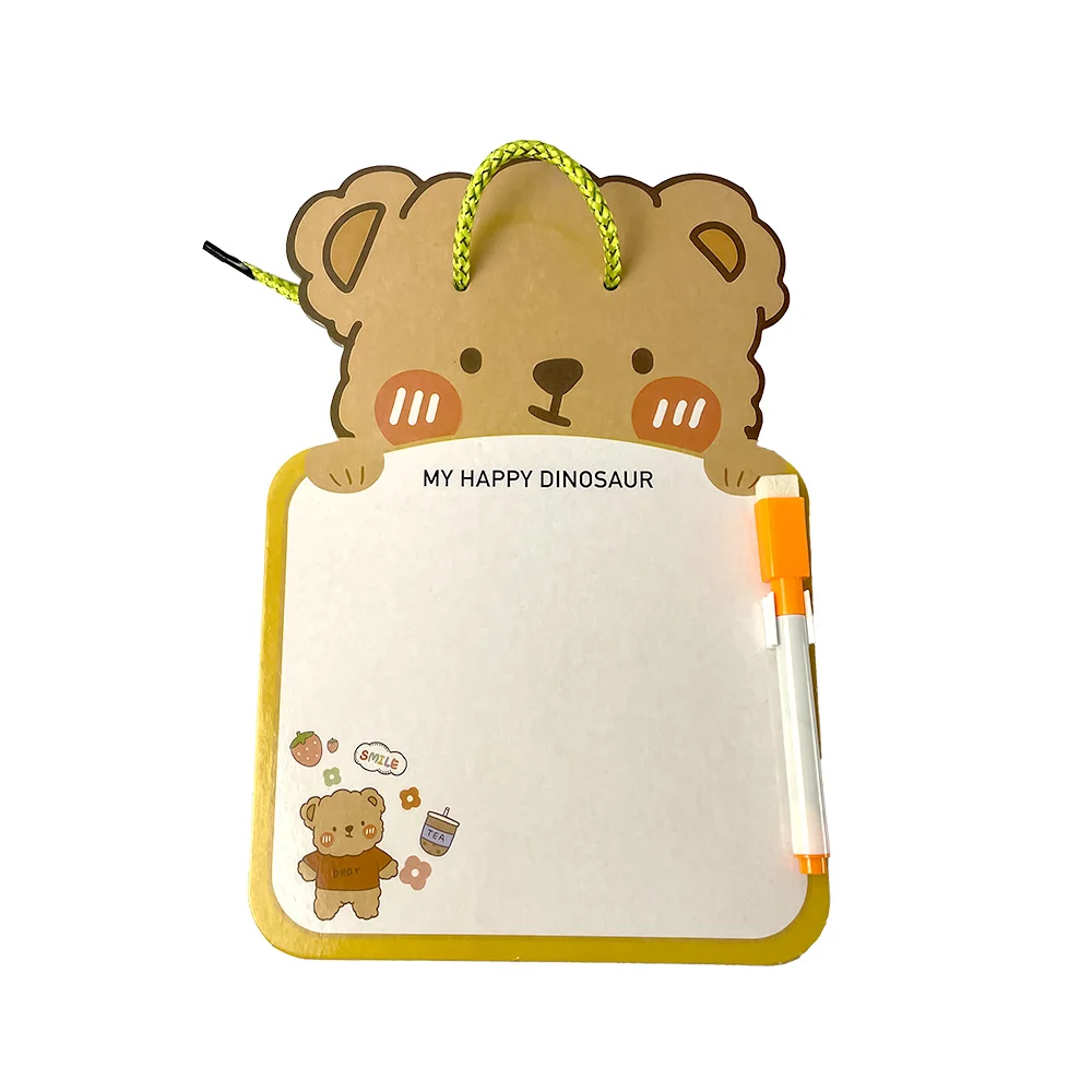Cute Erasable Whiteboard Portable Suspendable Creative Whiteboard Notebook Cartoon Animal Shape Reusable Drawing Board Students