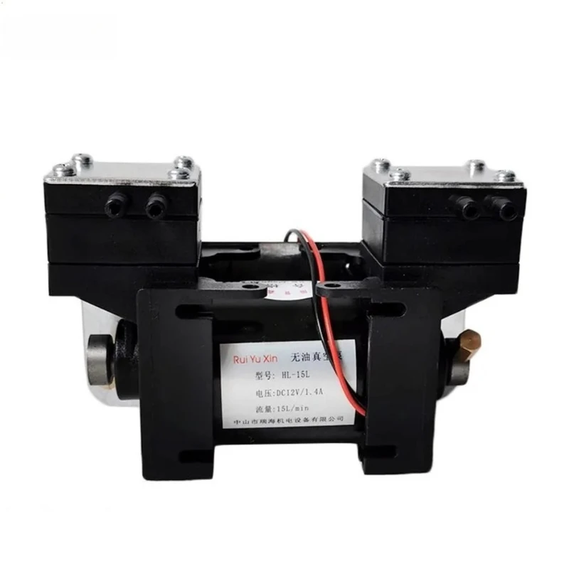 12V/220V High Positive Negative Pressure Vacuum Pump Large Beauty Instrument Mute Double Head Diaphragm Pump Micro Air Pump