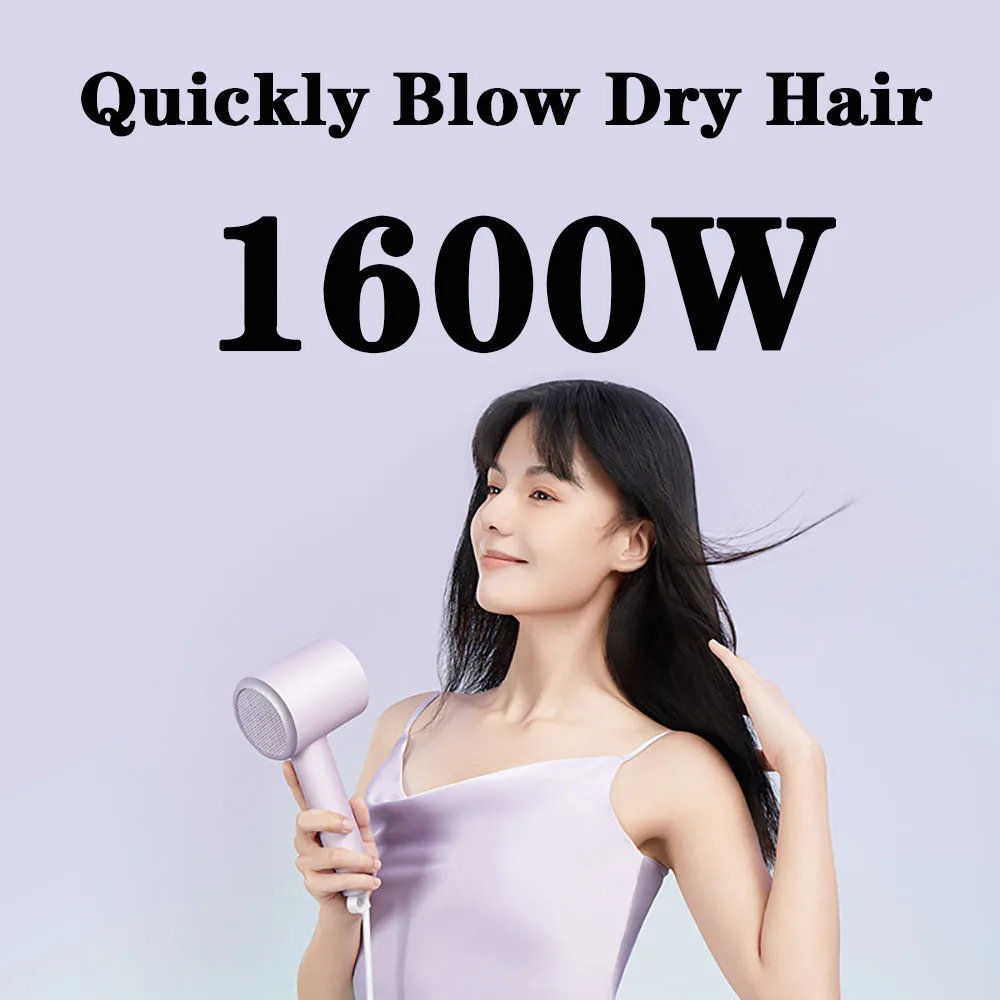 H301 مجفف الشعر عالي السرعة الرياح القوية أنيون منفاخ قوي الرياح الساخنة والباردة 1600 واط مجفف للنفخ للسفر فندق 2 التروس 57 ℃