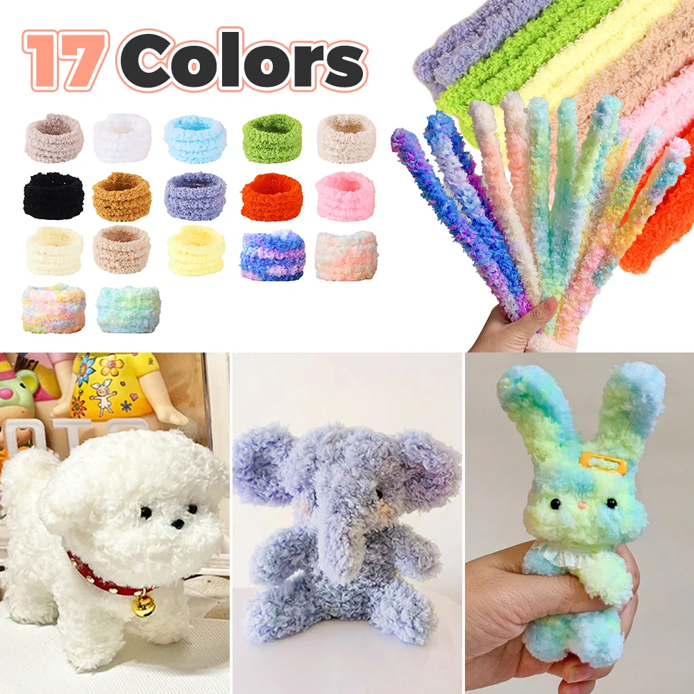 New Creative Chenille Stem wire craft Plush Rabbit Twist Stick Fluffy Wire Diy Pipe Cleaner Handmade Diy Crafts Educational Toys