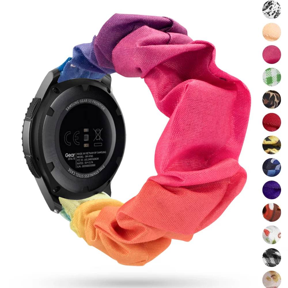 Scrunchie Strap For Samsung Galaxy watch 4/5/6 pro 45mm classic 47mm 43mm SOLO LOOP belt correa bracelet HUAWEI GT 2 2e 3 band