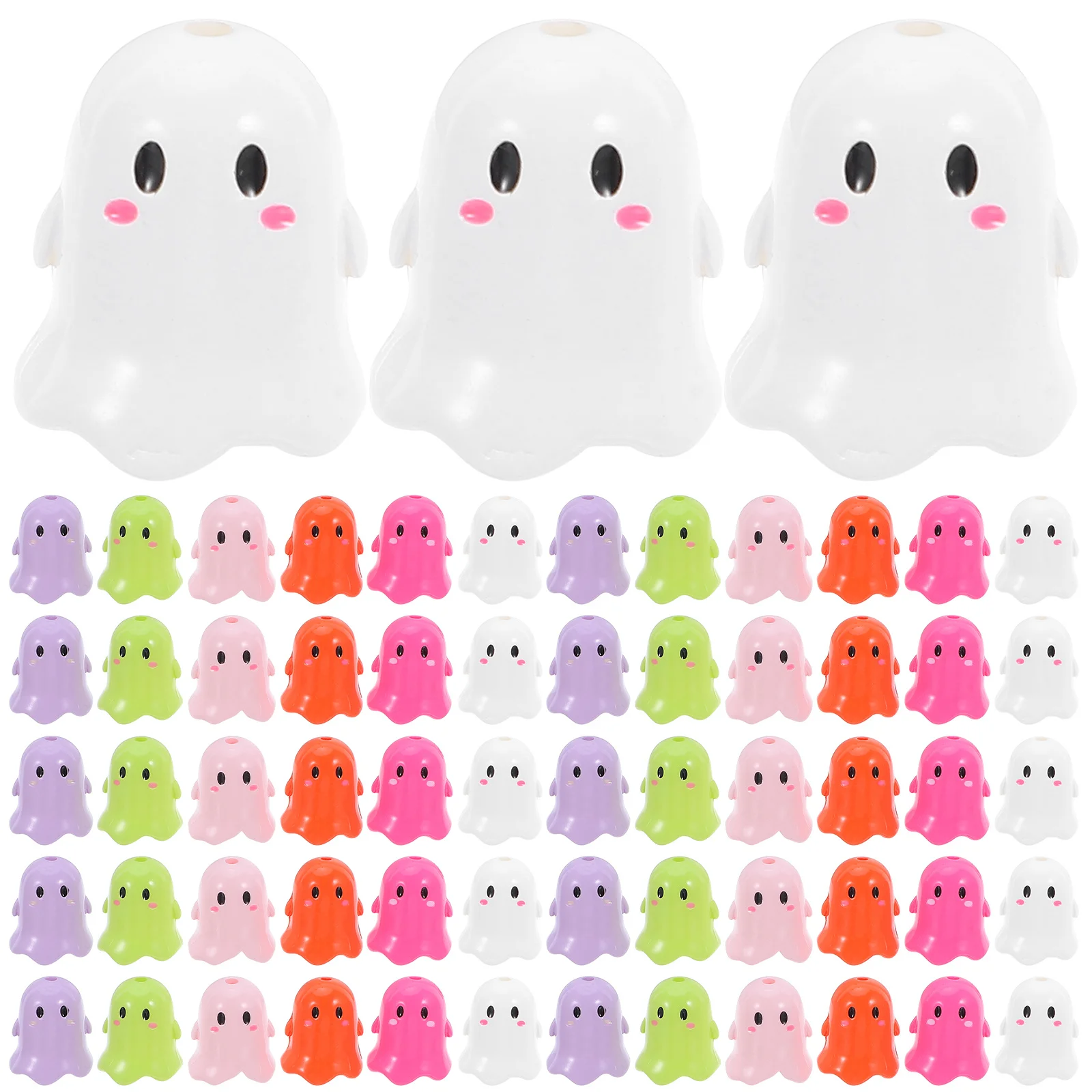 

13Pcs Colorful Acrylic Halloween Ghost Spacer Beads Cartoon DIY Jewelry Making Necklace Earrings Craft Decorations