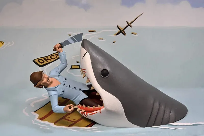 Toony Terrors NECA 03346 Figura JAWS Hooper Figuras de ação Anime PVC modelo móvel boneca ornamento brinquedos presente original para crianças