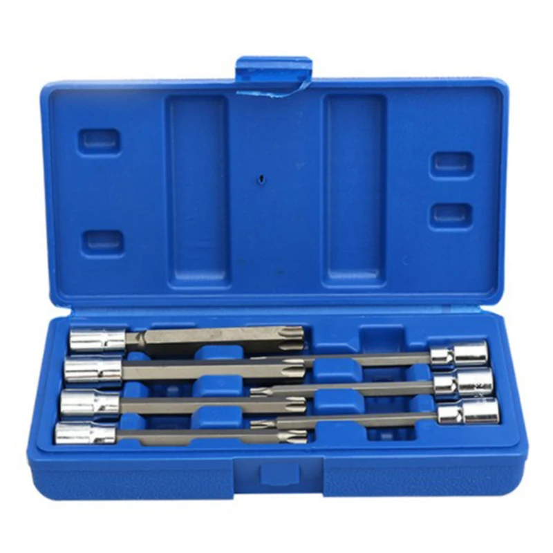7Pcs/Set 3/8 Inch Socket Tool Set Drive Extra Long Torx Star Bit Sockets Set T25 T30 T40 T45 T50 T55 T60 Hand Tools-A49I