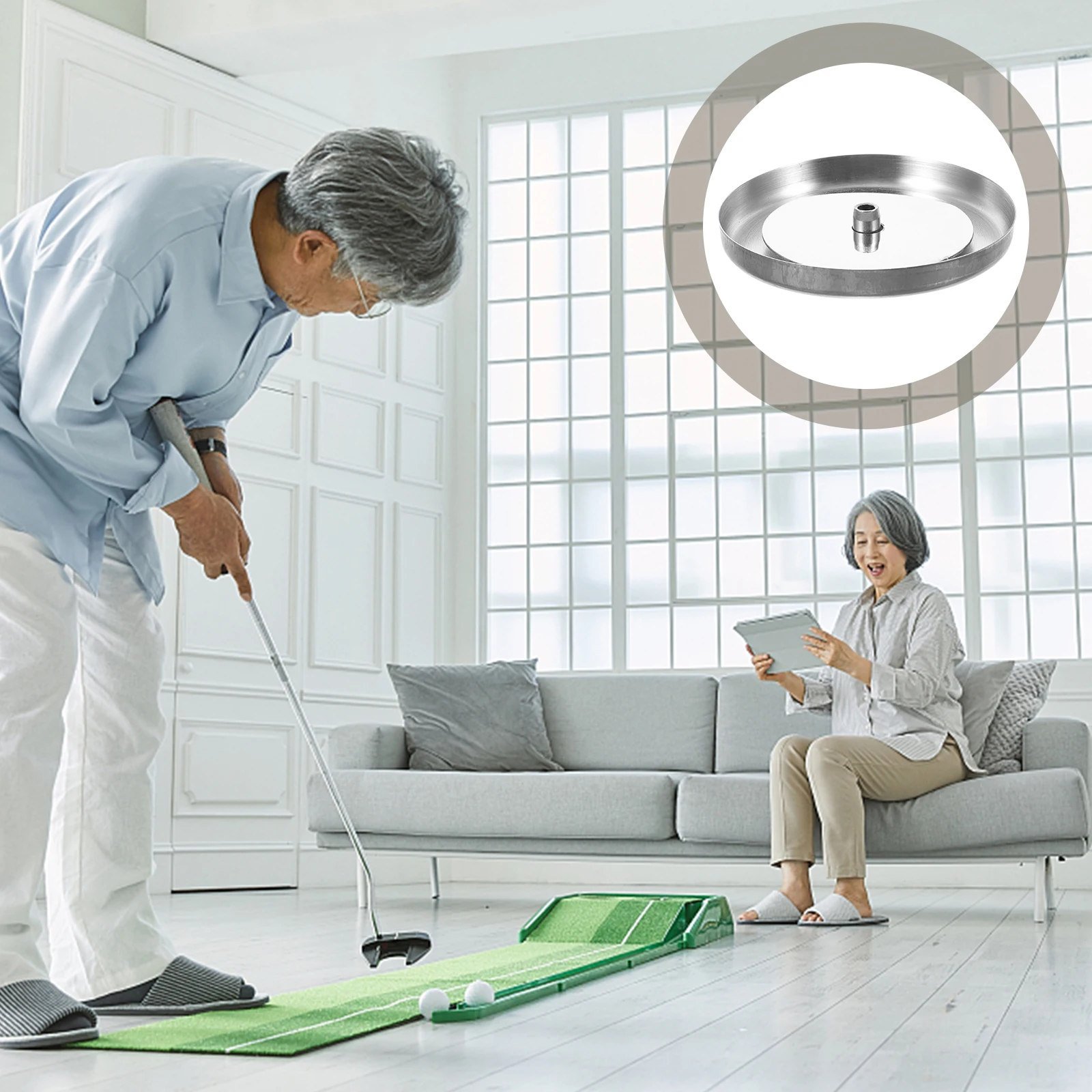 1 مجموعة سميكة الفولاذ المقاوم للصدأ كأس حفرة الغولف ممارسة وضع الكؤوس الخضراء العلم التدريب المعونة حفلة هدية لوازم الغولف #6