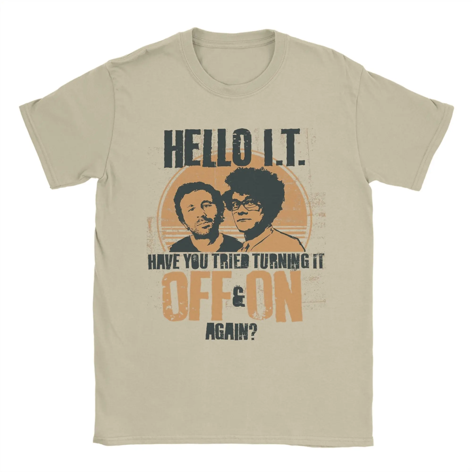 Novelty IT Crowd Have You Tried Turning It Off & On Again T-Shirts for Men 100% Cotton T Shirts Tees Plus Size Clothing