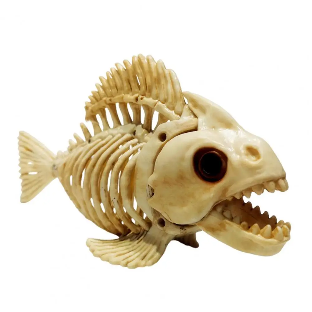 Fish Bone Ornament Realistic Skeleton Fish Model for Halloween Home Decor Plastic Carp Skull Bone Art Ornament for Office Bar