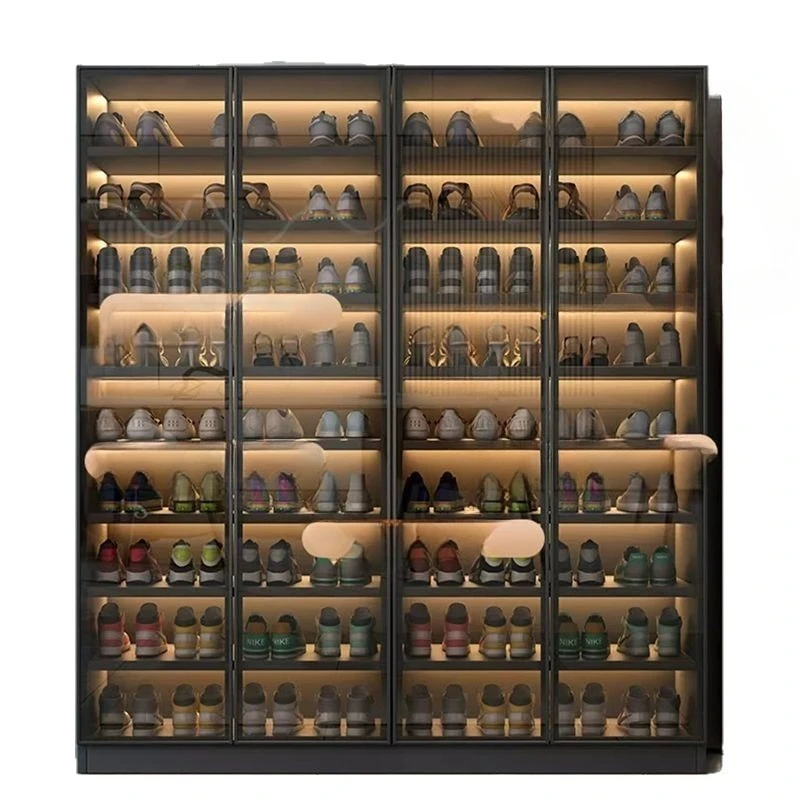 

glass door, large-capacity storage at the entrance of the household, modern entrance balcony, simple storage