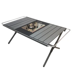 Alumínio Alloy Folding Table, Outdoor Camping Desk, Churrasco Piquenique, Cozinha ao ar livre