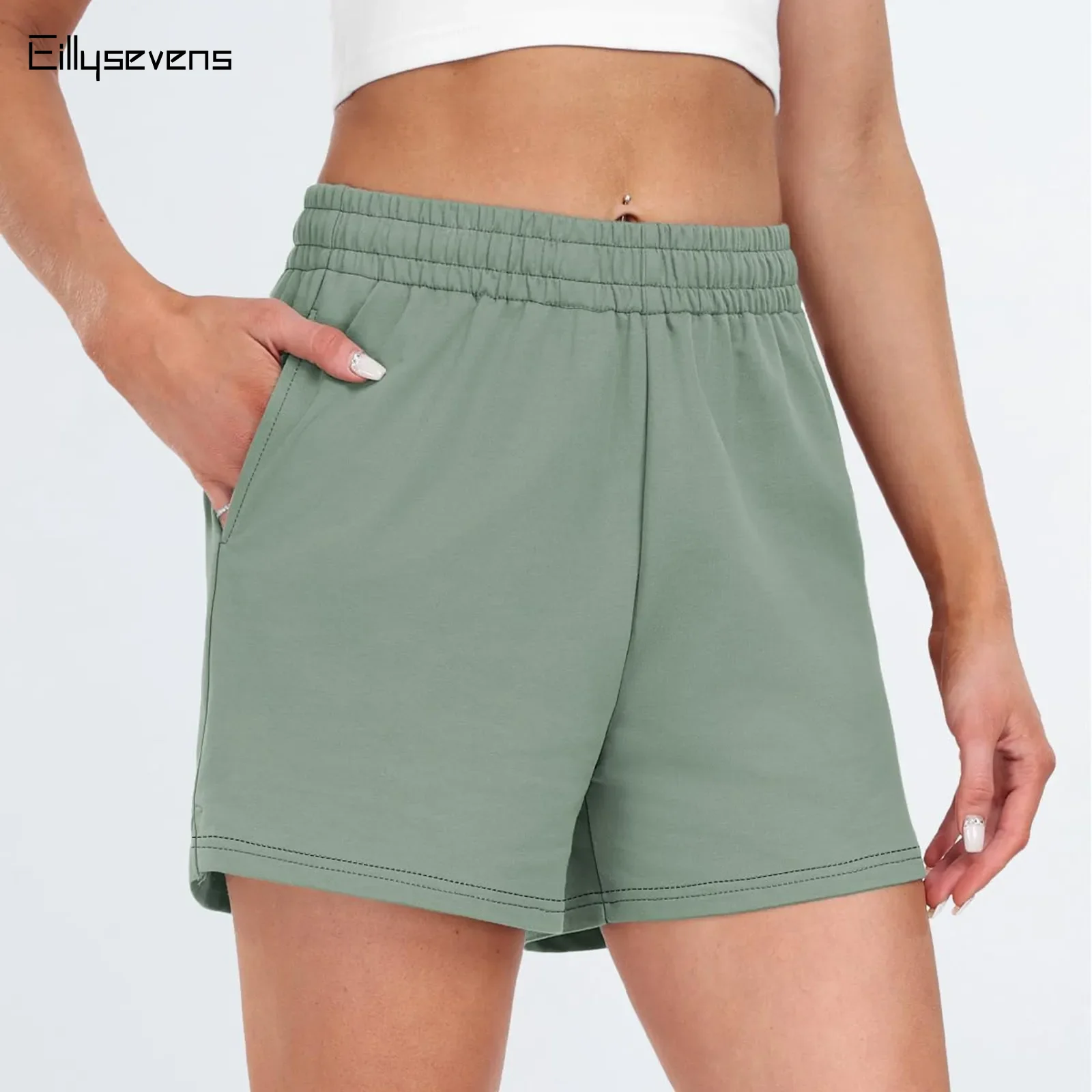 2024 Summer Women's Shorts Solid Color High Waist Loose Shorts Harajuku Korean Fashion Streetwear Trendy Casual Sports Shorts