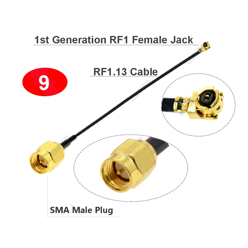 1pcs  Cable SMA Female to uFL/u.FL//-1  1 Male Plug WIFI Antenna RF Cable RG1.13 Pigtail Extension