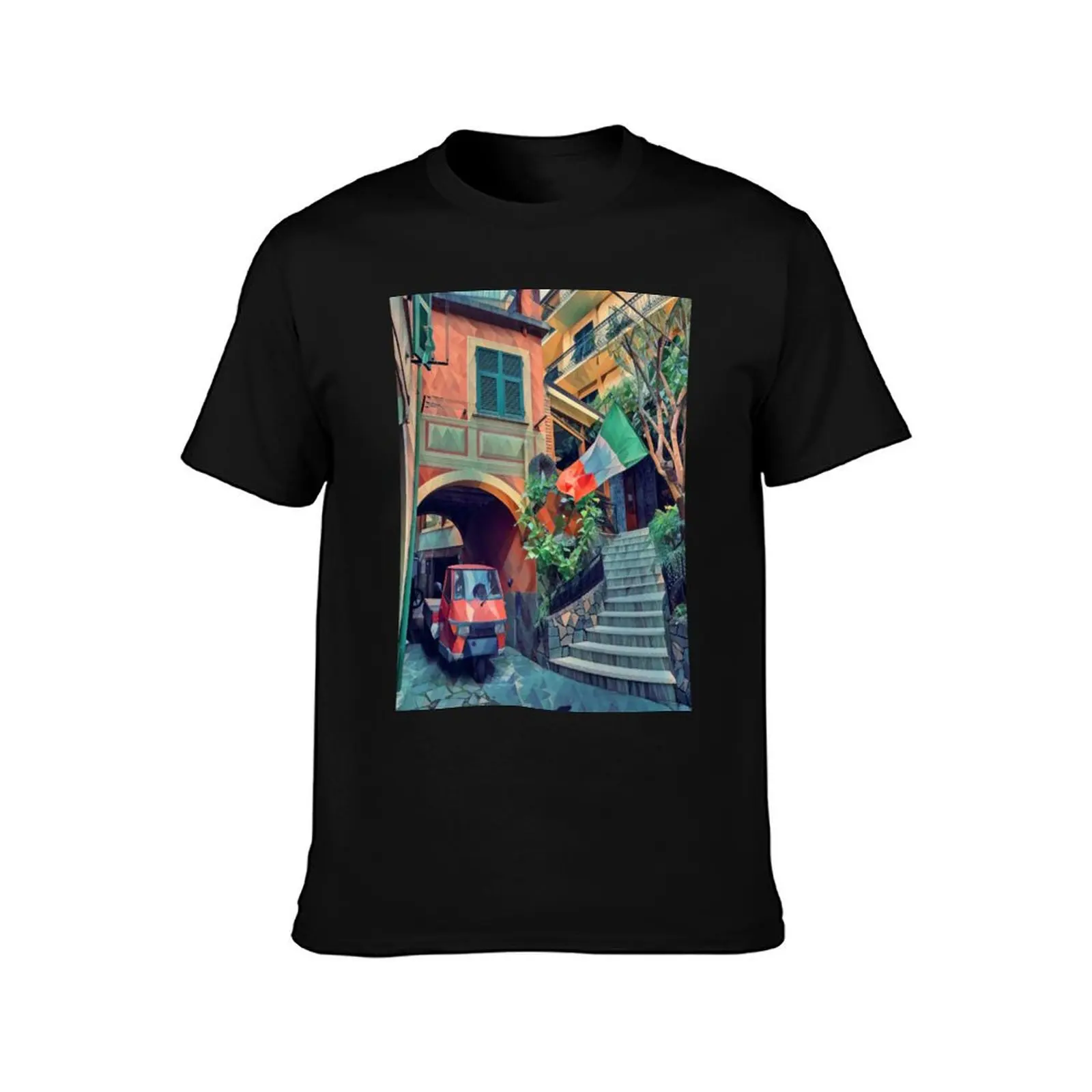 Italian typical glimpse T-Shirt Summer Casual Cotton Tee Oversized Streetwear Tops Vintage Graphic Print Unisex Men Women