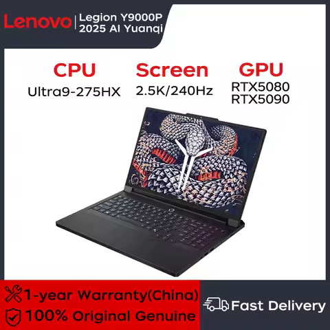 2025 Lenovo Gaming Laptop LEGION Y9000P Supreme Edition AI Yuanqi 16-inch 240Hz Ultra9-275HX 32GB+1TB RTX5080 Gaming Notebook PC