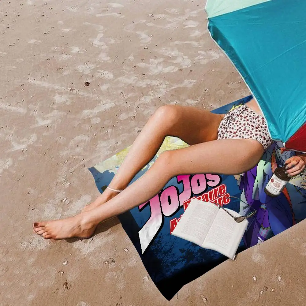 Anime J-JojoS B-Bizarre A-Adventure Microfiber Printed Beach Towel Mountain Climbing Beach Swimming Running Absorbent Soft Towel