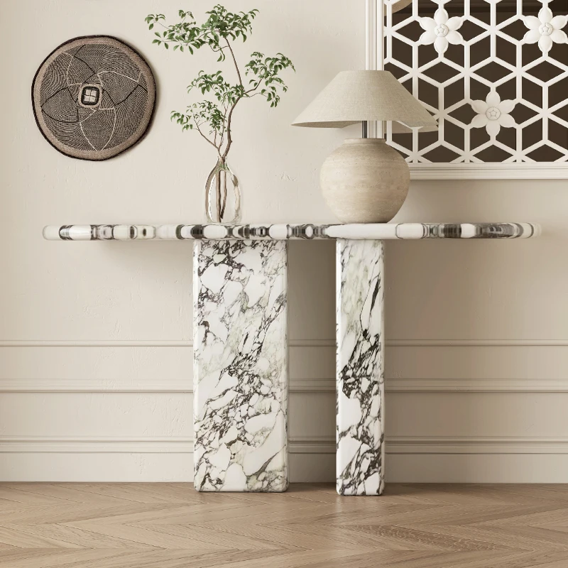 Round Luxury Console Table Classic Design Exquisite Creative Entryways Table Elegant Unique Scrivania Living Room Furniture