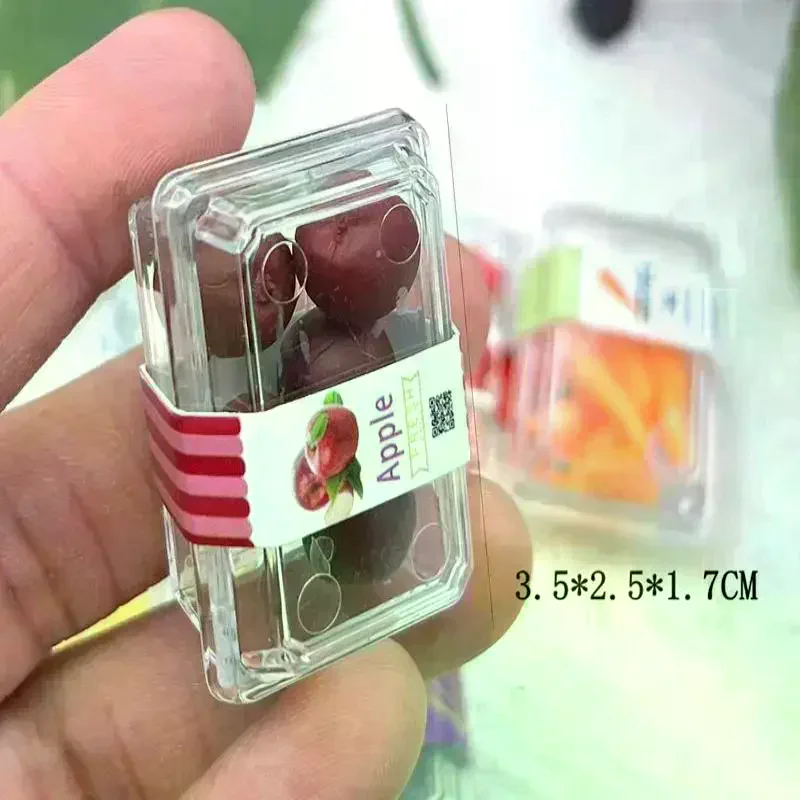 /GJ/Food Play Scene Decoration 1/12 Dollhouse Mini Vegetables And Fruits In Fresh-Keeping Boxes Doll Accessory Toy 1 Set