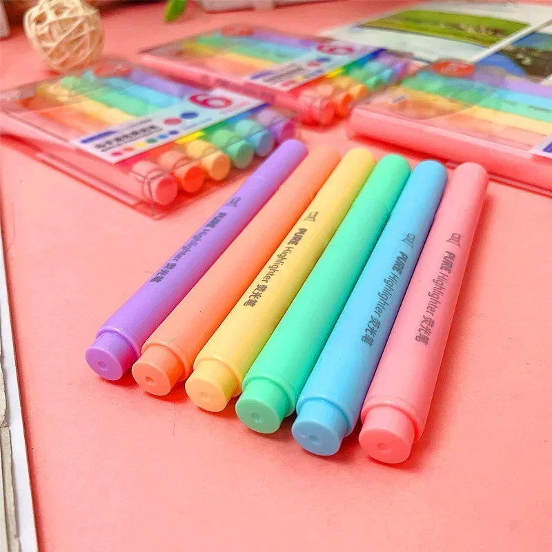 6 шт./набор, флуоресцентные маркеры для макарон